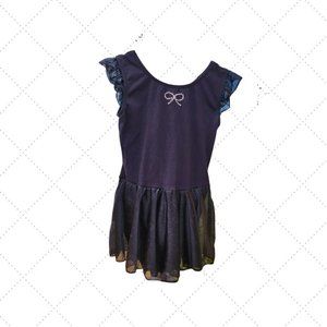 Black short sleeved kids' leotard with attached tutu size 8/10 or medium